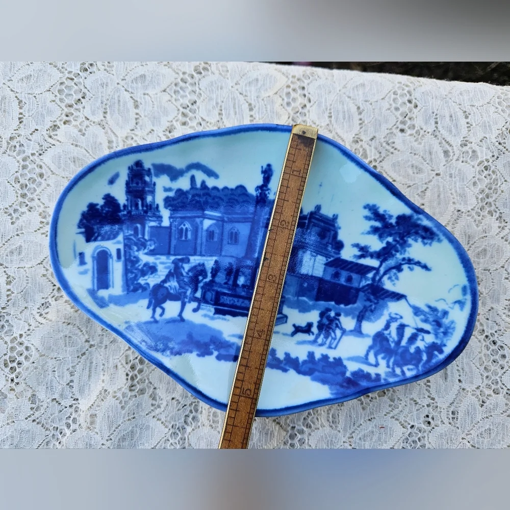 Vintage Flow Blue Style Footed Soap Dish Beautiful Bathroom Decor